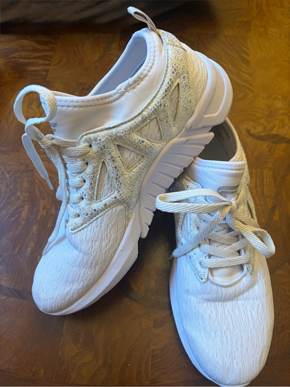 White Athletic Sneakers - Lightweight Lace-Up